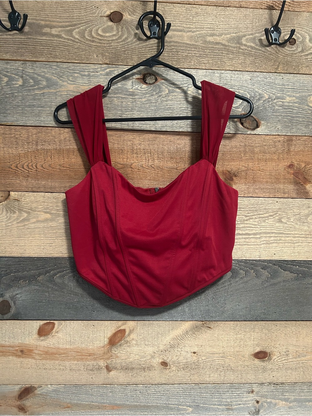 Altar'd State Red Cropped Tank with Wide Straps